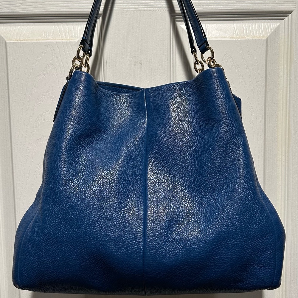 Coach Blue Leather Hobo Bag